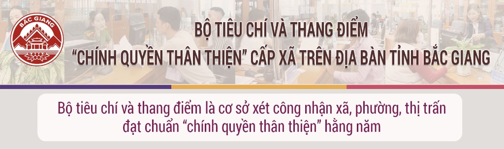 Bộ tiêu chí và thang điểm "Chính quyền thân thiện" cấp xã trên địa bàn tỉnh Bắc Giang